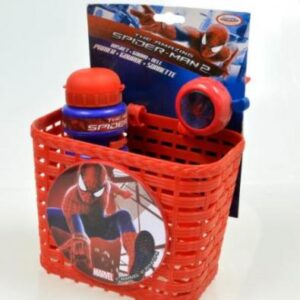Set hombre araña canasto + caramañola + timbre